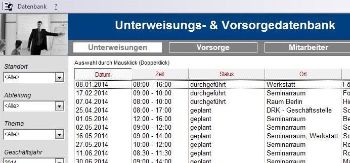 Vorstellung der Unterweisungsdatenbank